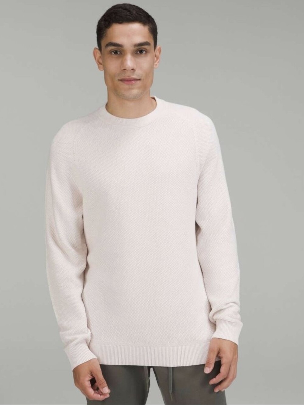 Lululemon Textured Knit Crewneck Sweater Heathered Natural Ivory
